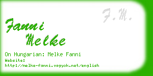 fanni melke business card